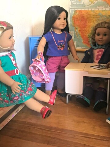 american girl dolls at school