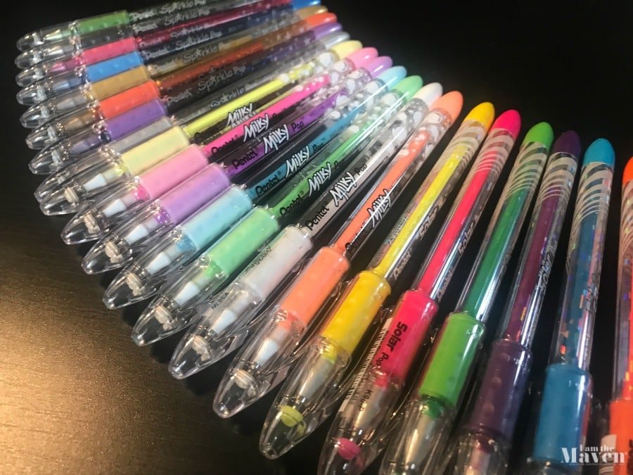 variety of colorful gel pens