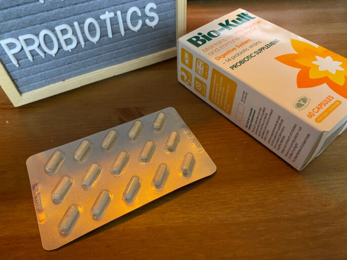 biokult probiotic capsules on table